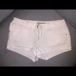 White jean shorts